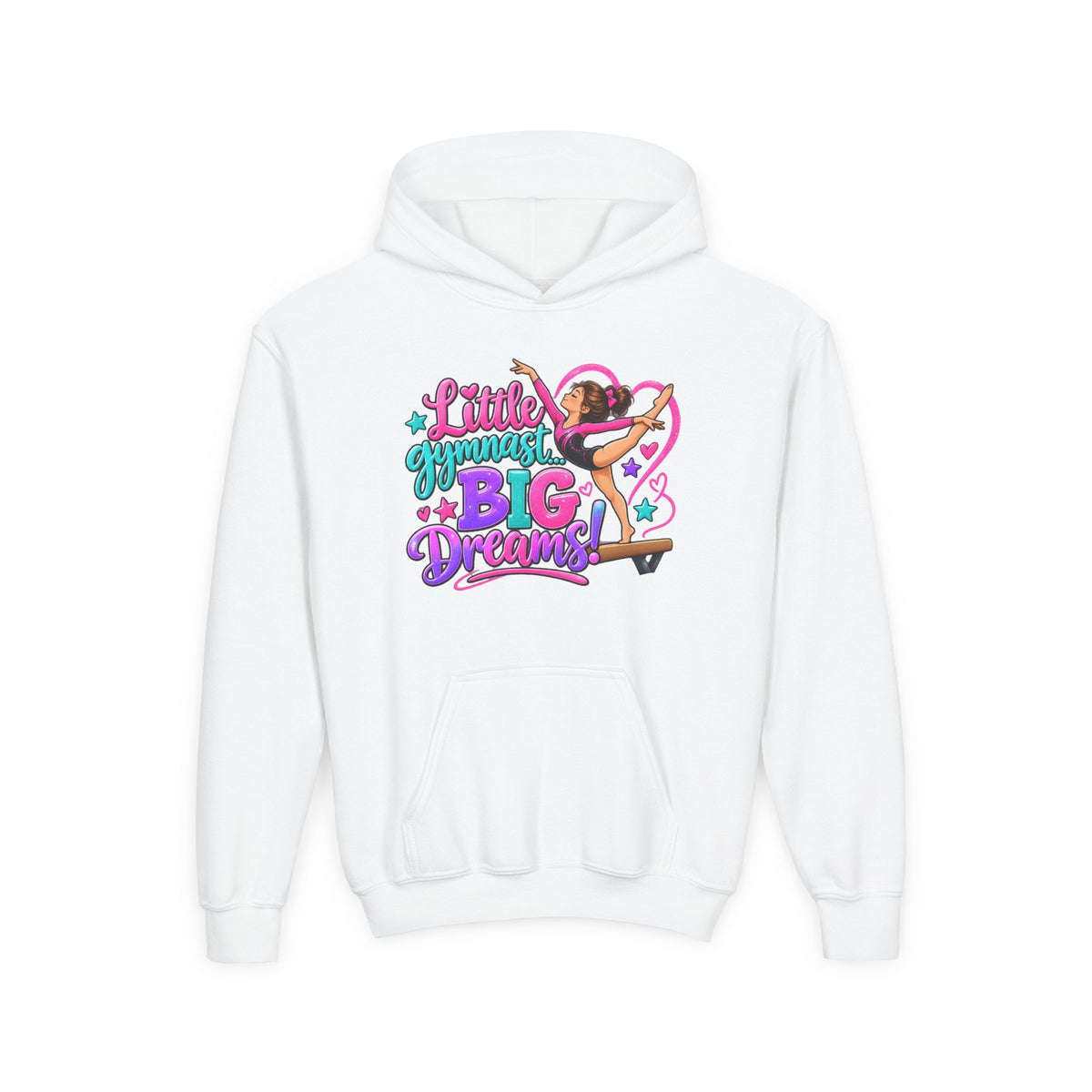 Girls Gymnastics Sweatshirt (Hoodie), Youth — Little Gymnast Big Dreams