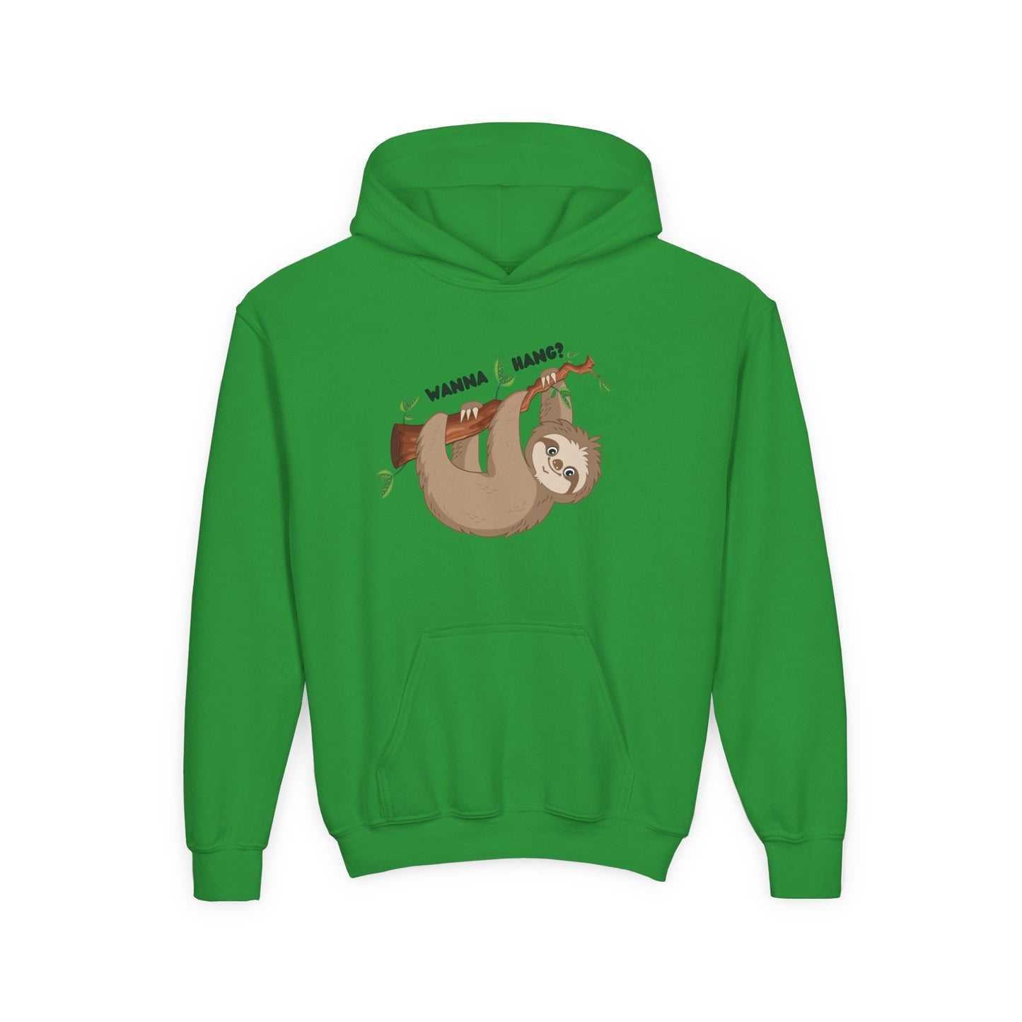 Youth Heavy Blend Hooded Sweatshirt: Sloth - Wanna hang?