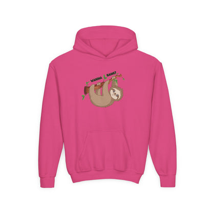Youth Sweatshirt (Hoodie) -- Sloth, Wanna Hang?