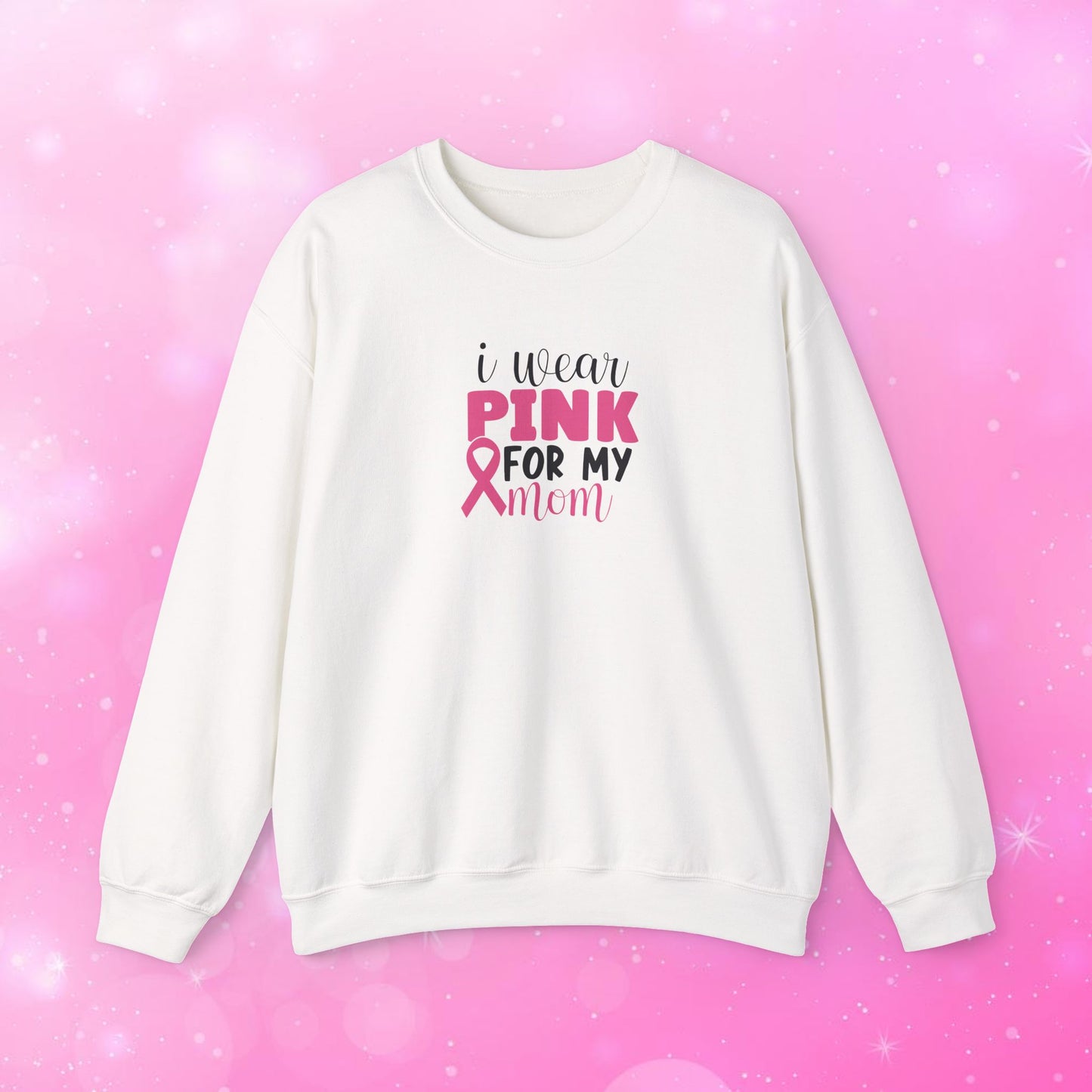Unisex Heavy Blend Sweatshirt (Crewneck) - Breast Cancer - I wear pink for my Mom