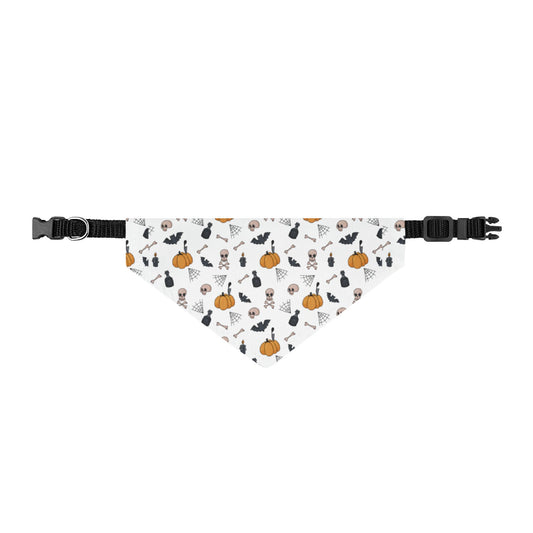 Halloween Clip-On Pet / Dog Bandana — Pumpkins, Bats, Skulls