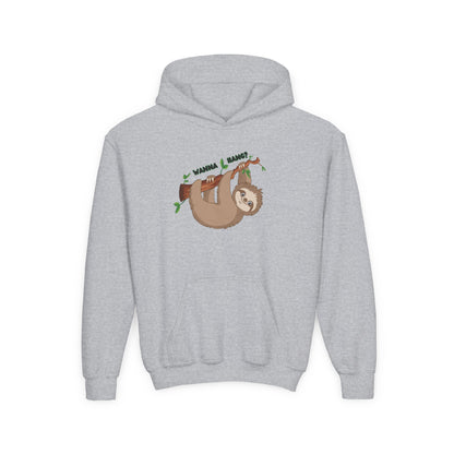 Youth Sweatshirt (Hoodie) -- Sloth, Wanna Hang?