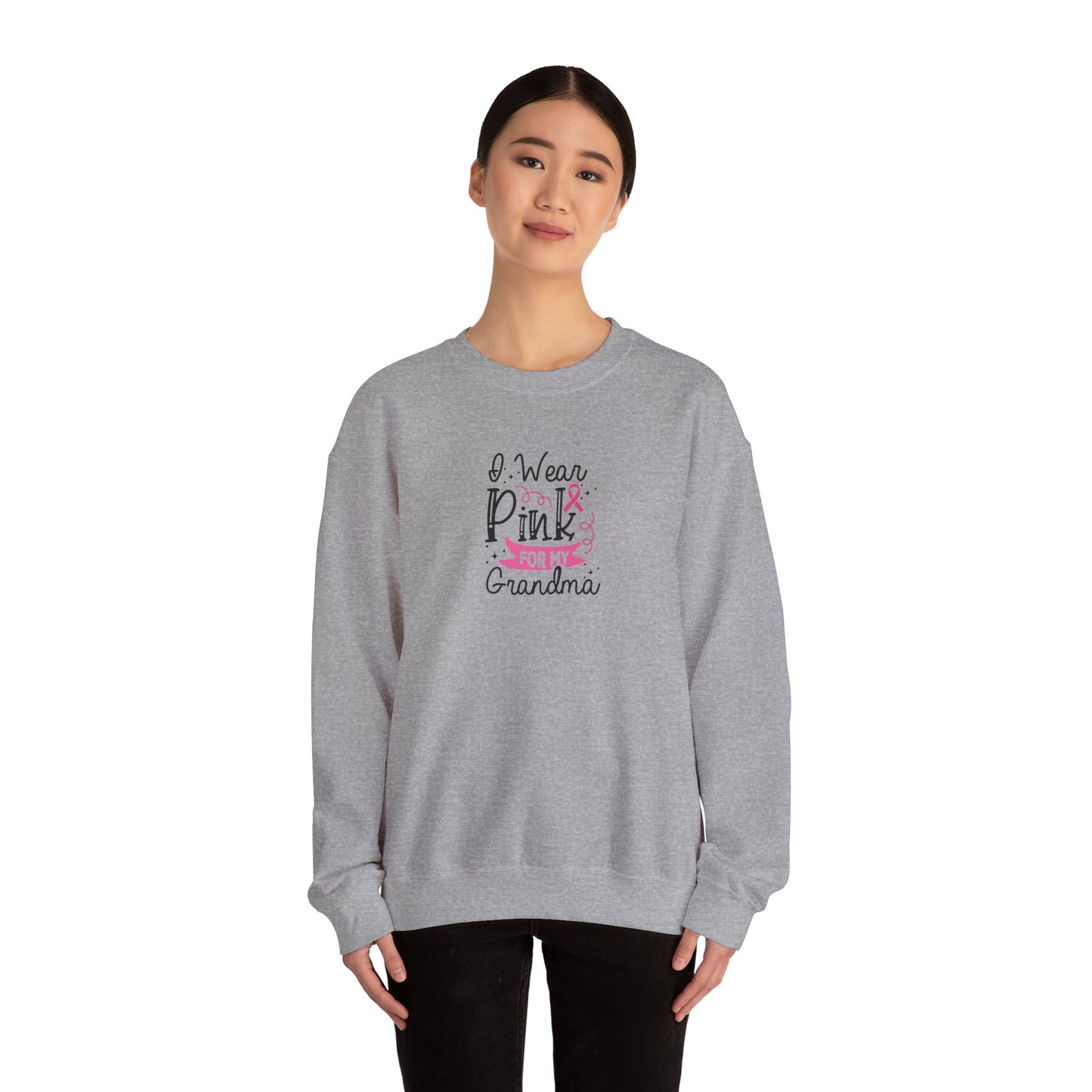 Unisex Heavy Blend™ Crewneck Sweatshirt: Pink for my Grandma Breast Cancer