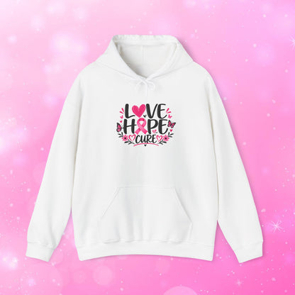 Unisex Heavy Blend Sweatshirt (Hoodie) - Breast Cancer - Love, Hope, Cure