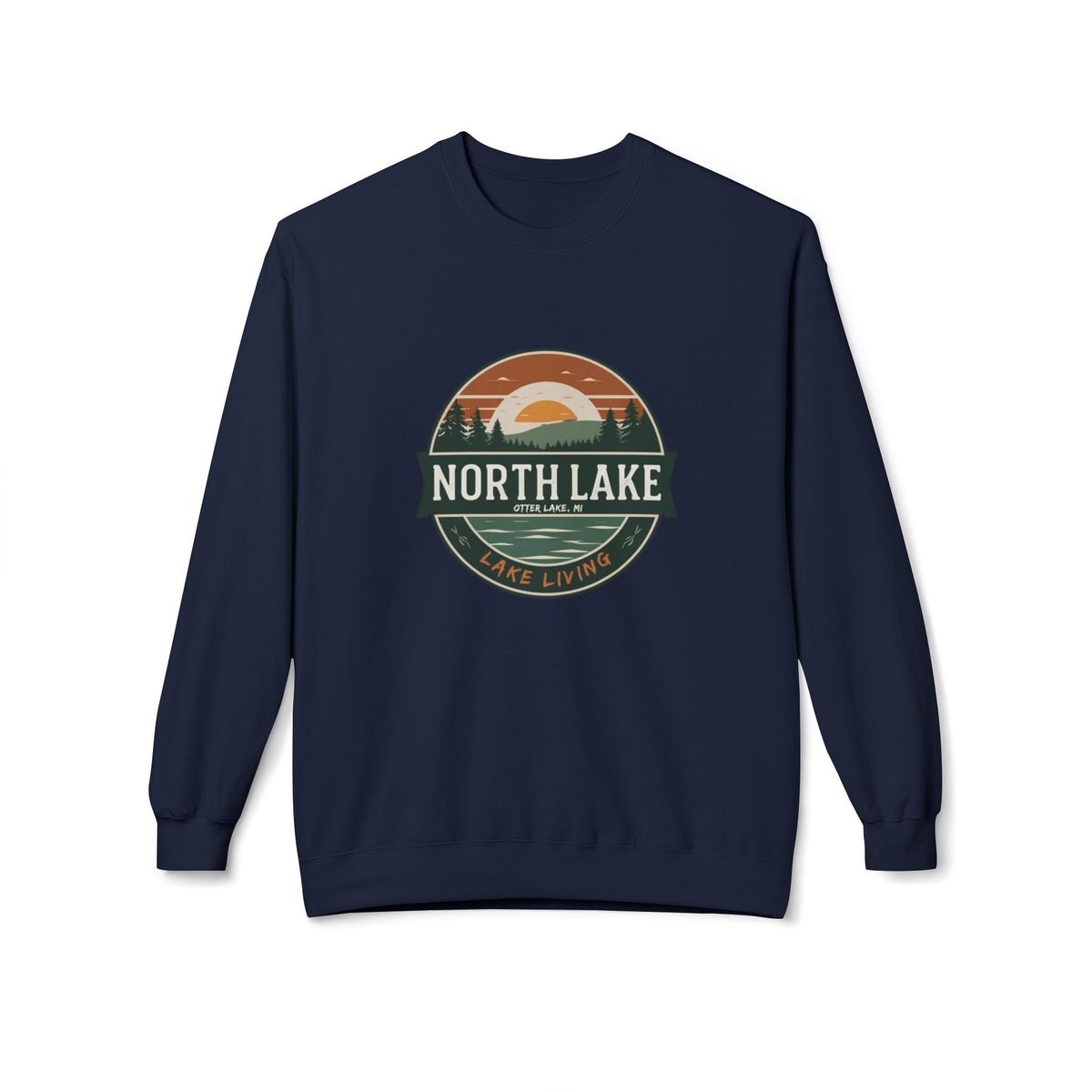 North Lake Sweatshirt (Crewneck) - Vintage Sunset Graphic