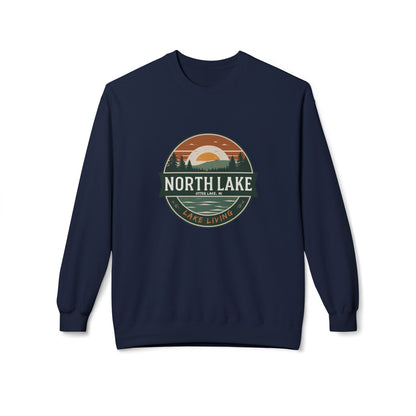 North Lake Sweatshirt (Crewneck) - Vintage Sunset Graphic