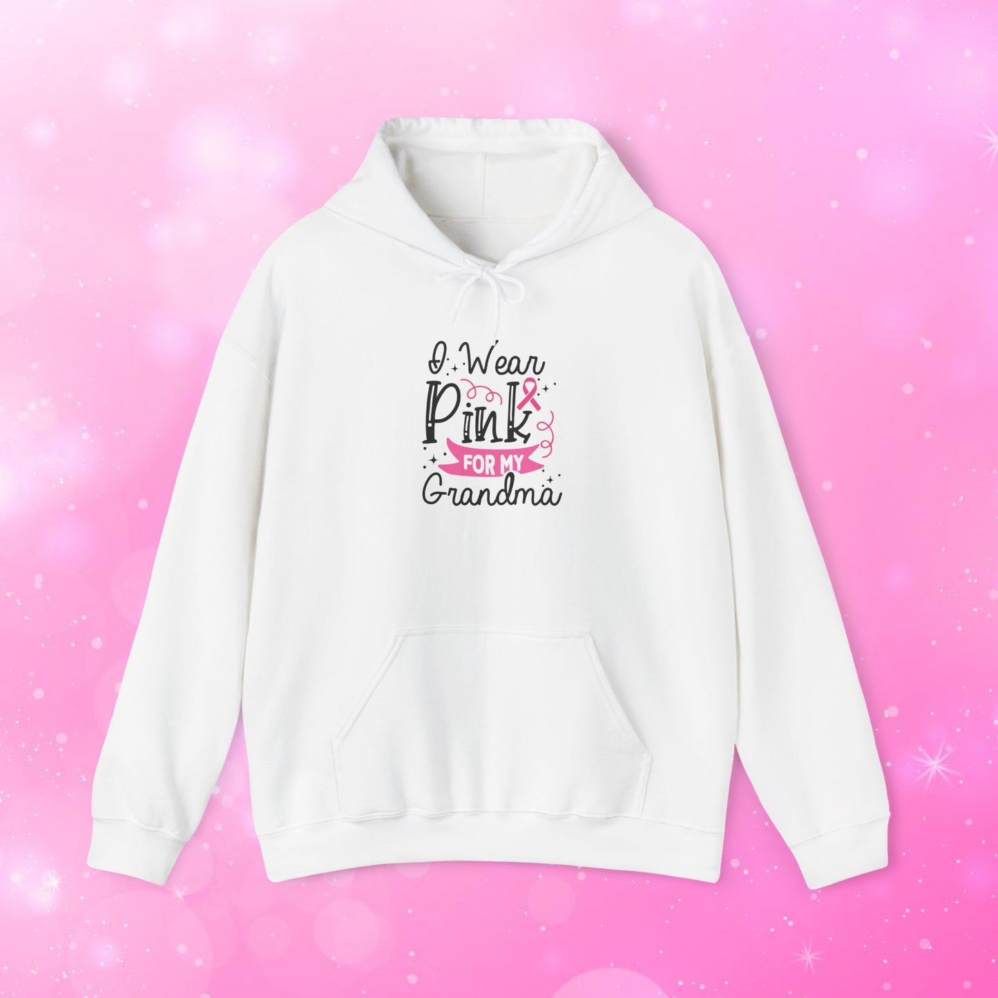 Unisex Heavy Weight Sweatshirt (Hoodie) - Breast Cancer - I Wear Pink for My Grandma