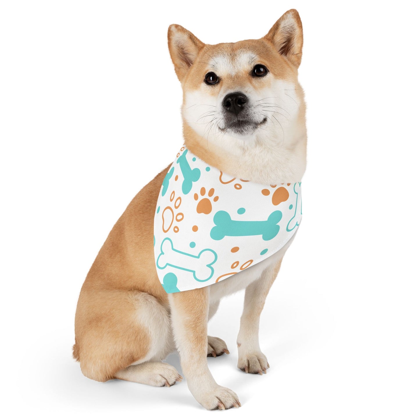 Pet Bandana Collar: Bones & paws
