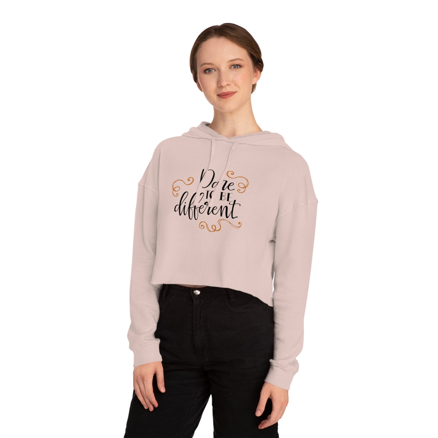 Women’s Cropped Hooded Sweatshirt - Dare to Be Different