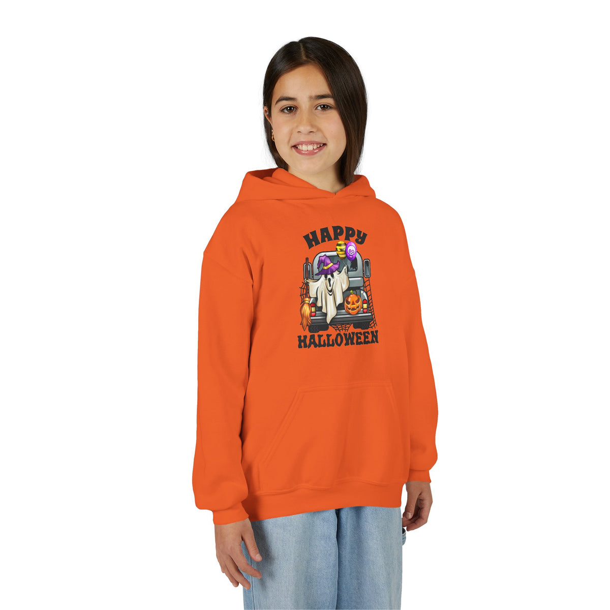 Youth Sweatshirt (Hoodie) - Halloween - Trunk or Treat, Happy Halloween