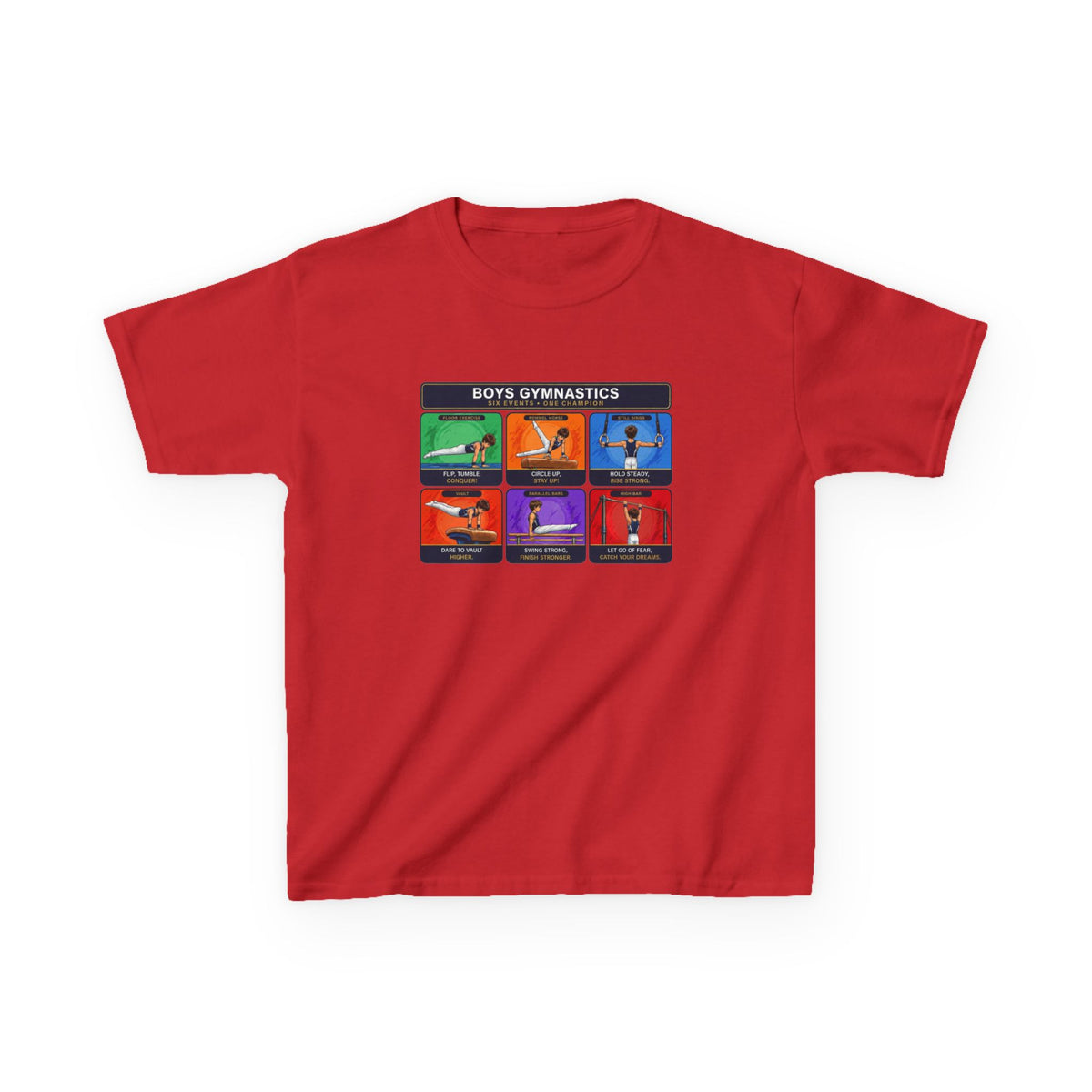Boys Gymnastics T-Shirt | Six Events One Champion Shirt | Male Gymnast Gift