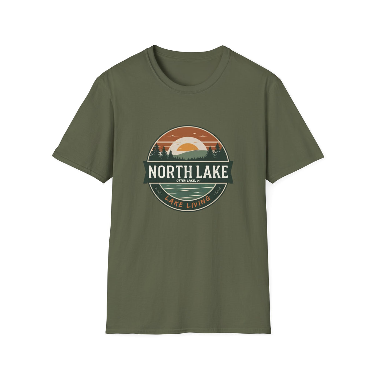North Lake T-Shirt - Vintage Sunset Graphic