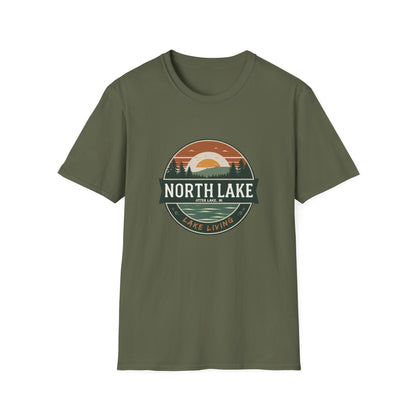 North Lake T-Shirt - Vintage Sunset Graphic