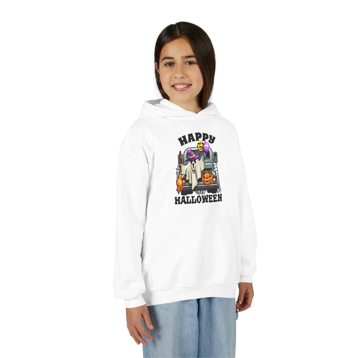 Youth Sweatshirt (Hoodie) - Halloween - Trunk or Treat, Happy Halloween