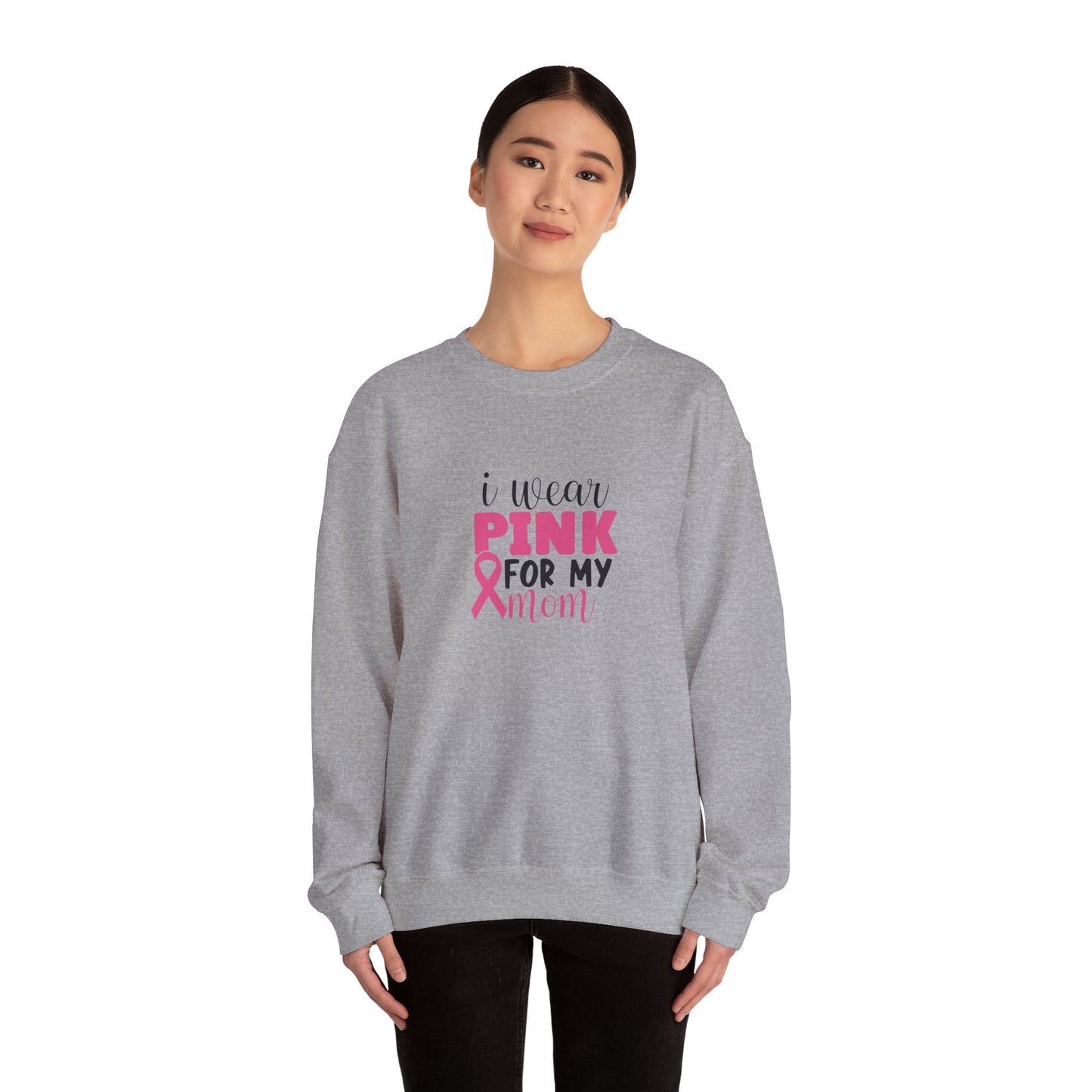 Unisex Heavy Blend™ Crewneck Sweatshirt: Pink for my mom breast cancer