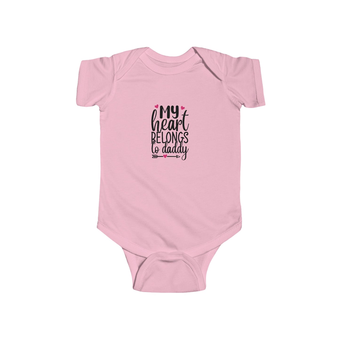 Infant Fine Jersey Onesie: Heart belongs to daddy onesie