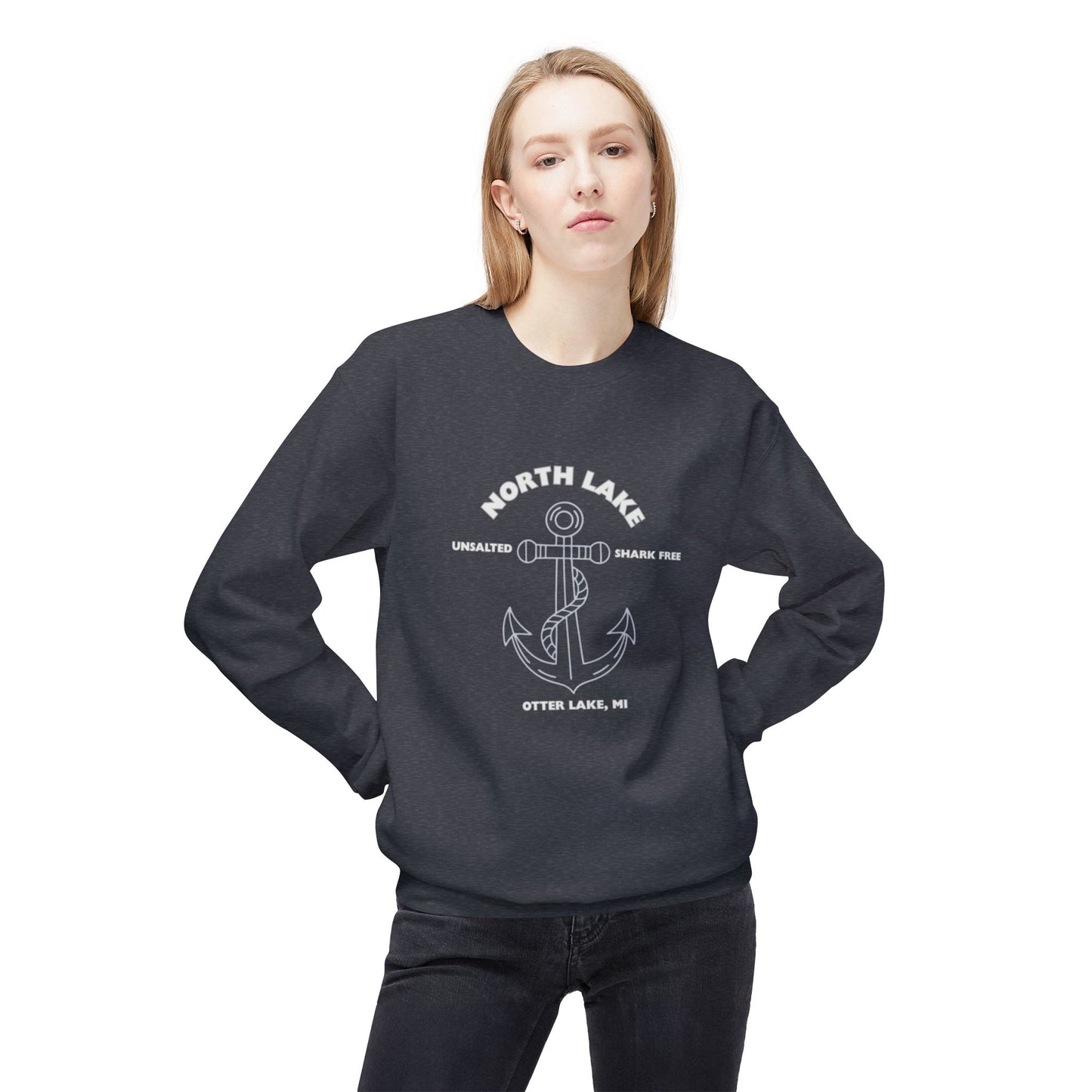 North Lake Crewneck Sweatshirt - Anchor Graphic