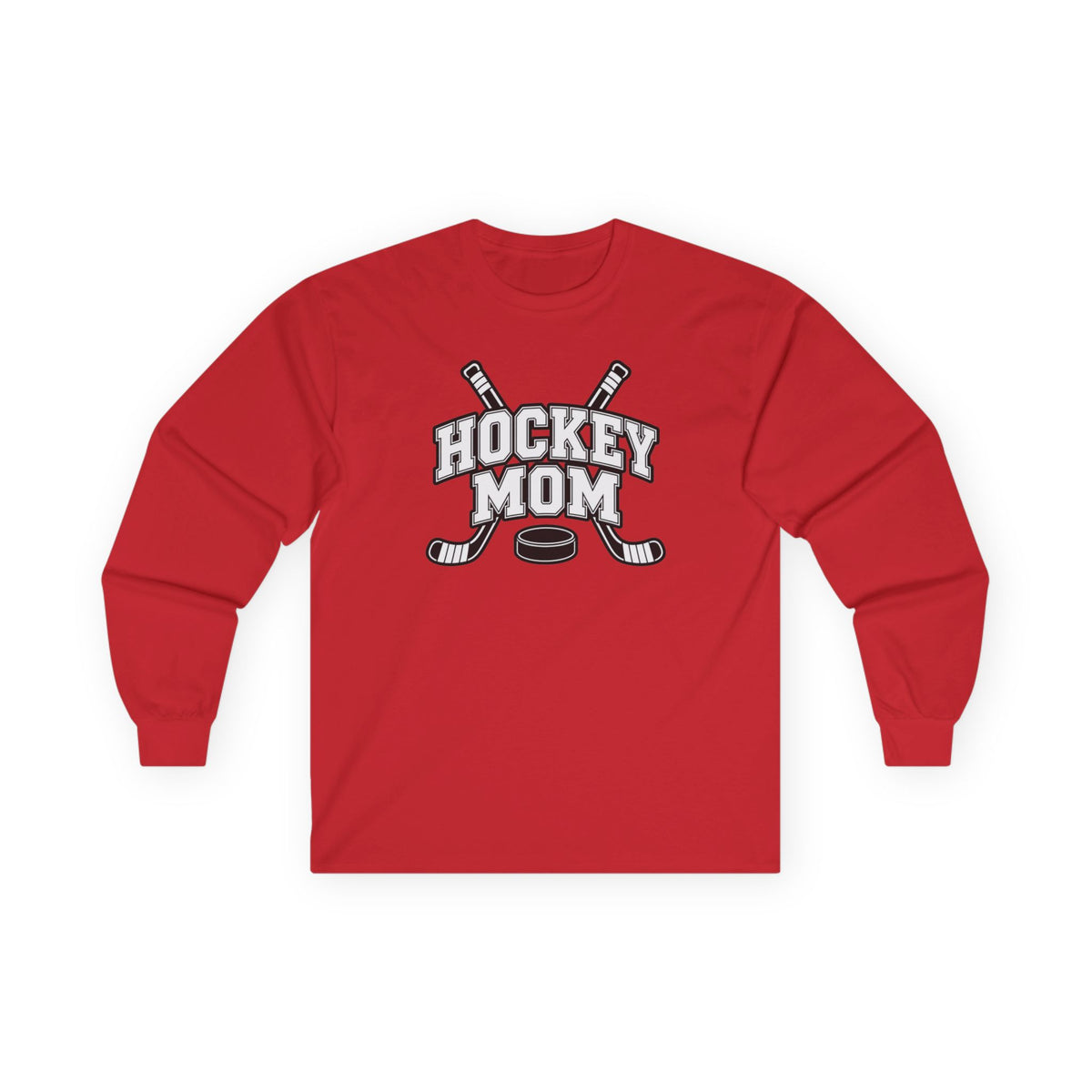 Hockey Mom Long Sleeve T-Shirt — Personalized Player Name & Number | Travel Hockey Gift