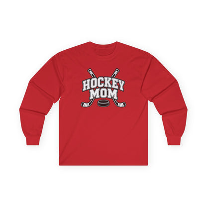 Hockey Mom Long Sleeve T-Shirt — Personalized Player Name & Number | Travel Hockey Gift