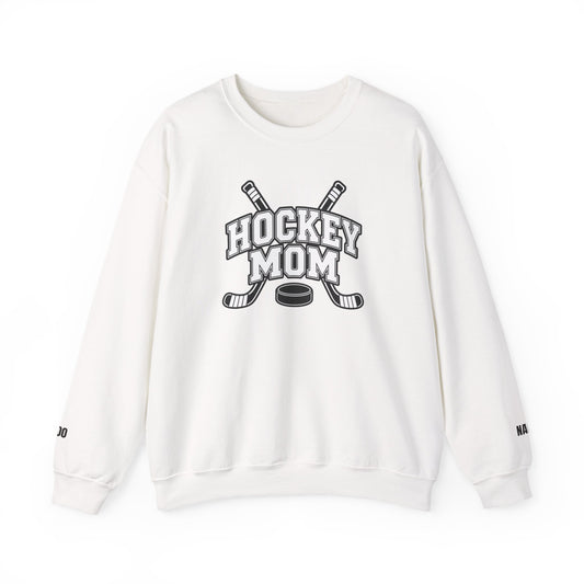 Hockey Mom Sweatshirt (Crewneck) — Personalized Player Name & Number | Travel Hockey Gift