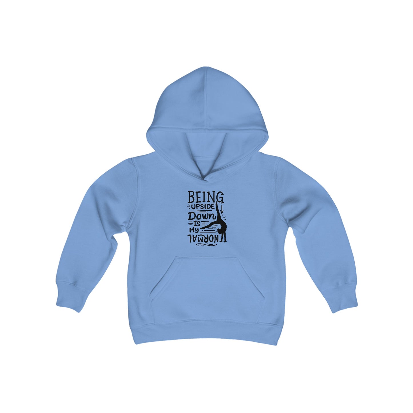 Youth Heavy Blend Hooded Sweatshirt: Gymnastics-Being upside down is my normal