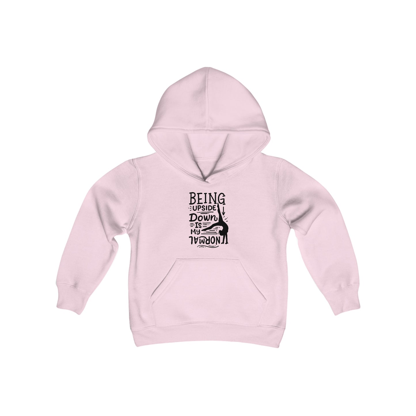 Youth Heavy Blend Hooded Sweatshirt: Gymnastics-Being upside down is my normal