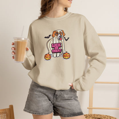 Unisex Heavy Blend Sweatshirt (Crewneck) - Halloween - Lick or Treat Dog Graphic