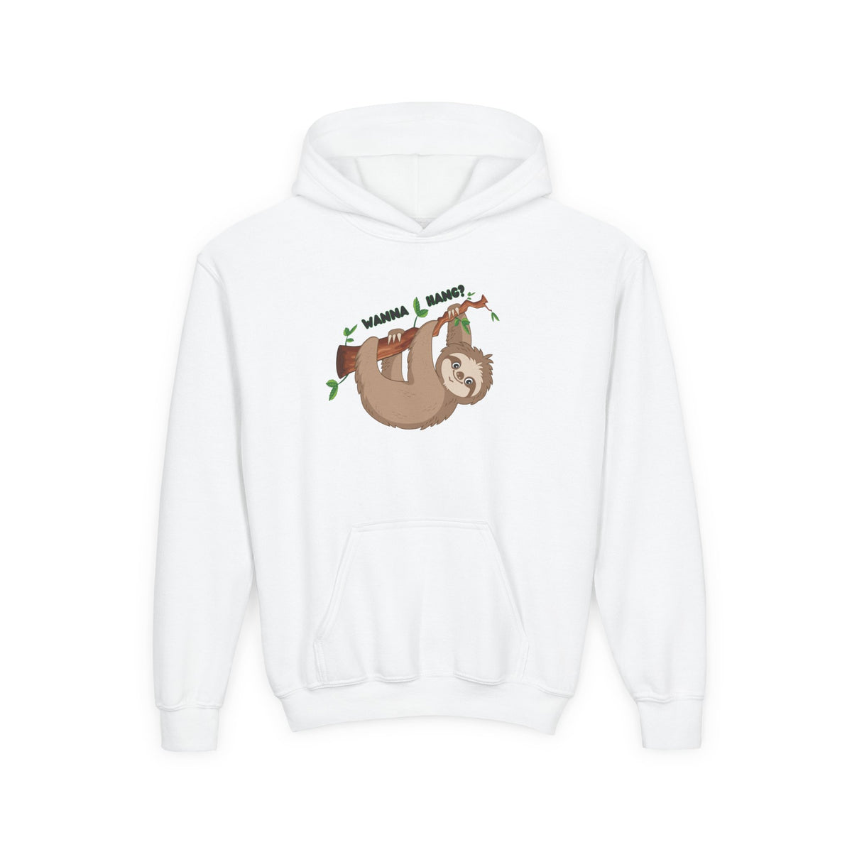 Youth Sweatshirt (Hoodie) -- Sloth, Wanna Hang?