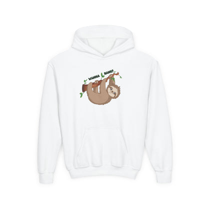 Youth Sweatshirt (Hoodie) -- Sloth, Wanna Hang?