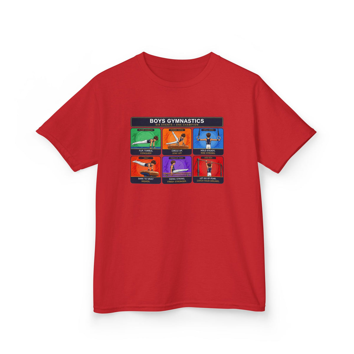 Boys Gymnastics T-Shirt | Six Events One Champion Shirt | Male Gymnast Gift