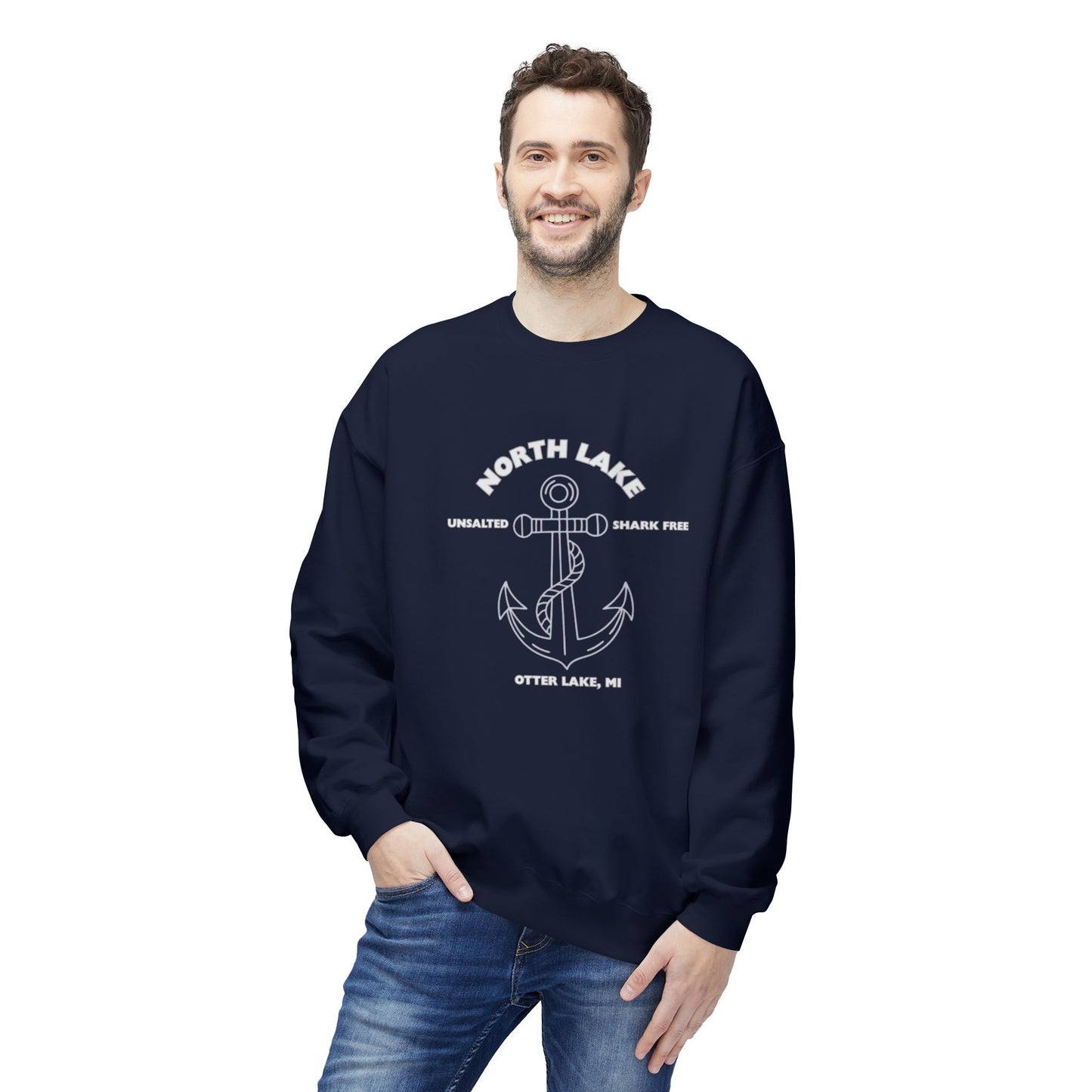 North Lake Crewneck Sweatshirt - Anchor Graphic