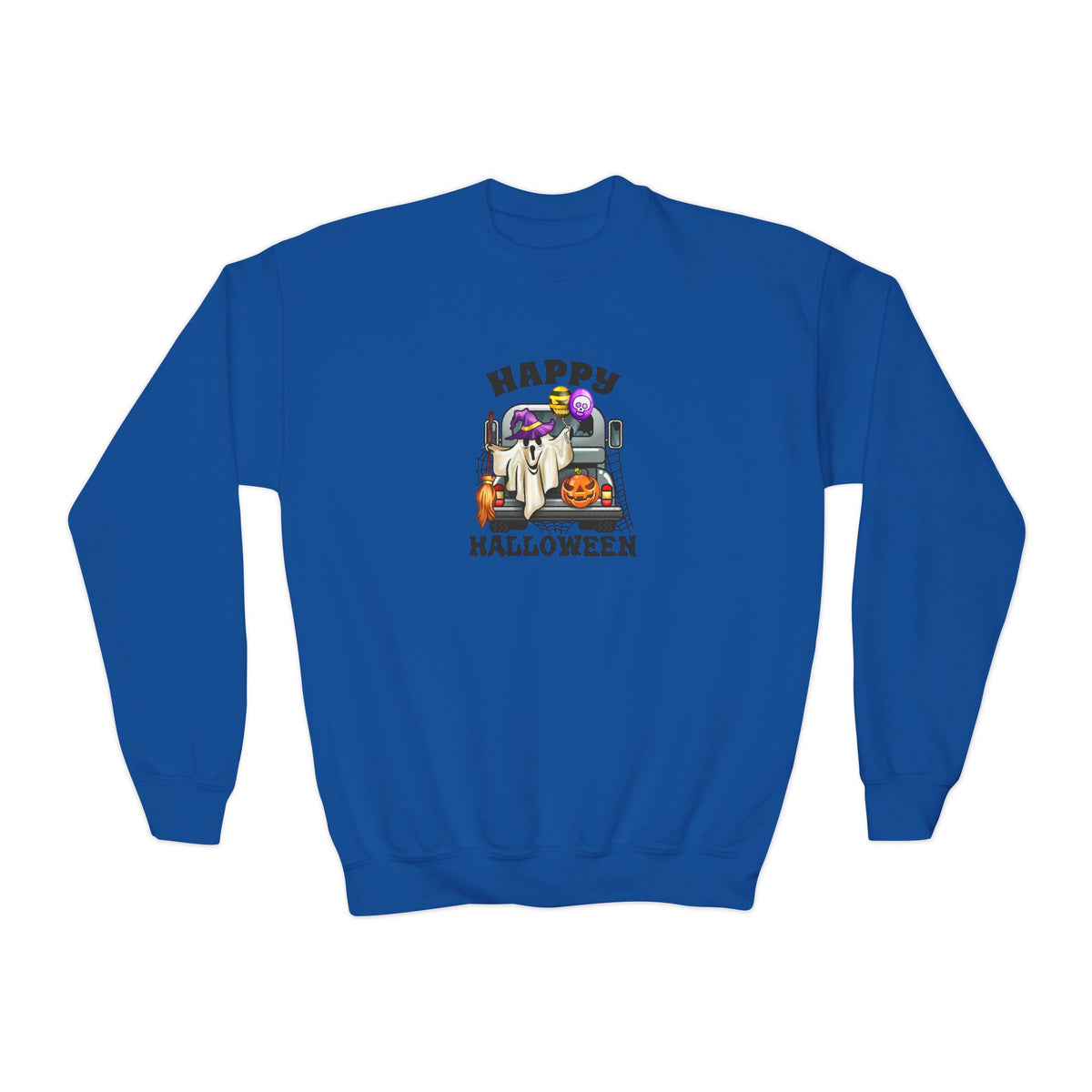 Youth Sweatshirt (Crewneck) - Halloween - Trunk or Treat Graphic (Happy Halloween)