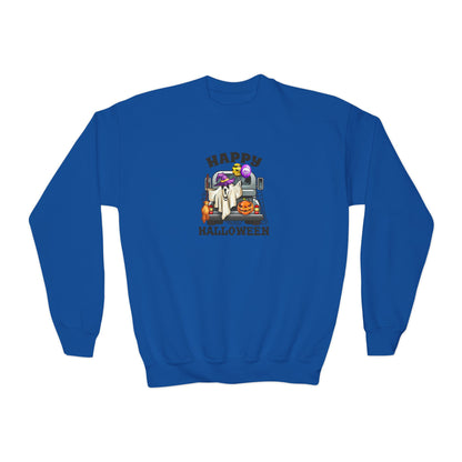 Youth Sweatshirt (Crewneck) - Halloween - Trunk or Treat Graphic (Happy Halloween)
