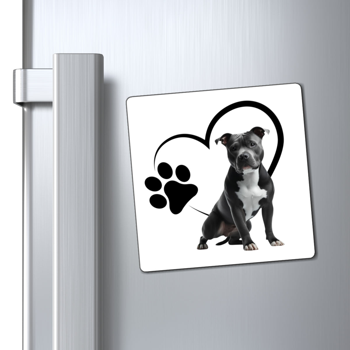 Magnet: Pitbull paw & heart