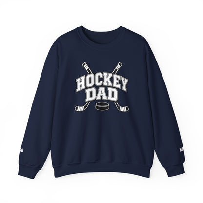 Hockey Dad Sweatshirt (Crewneck) — Personalized Player Name & Number | Travel Hockey Gift