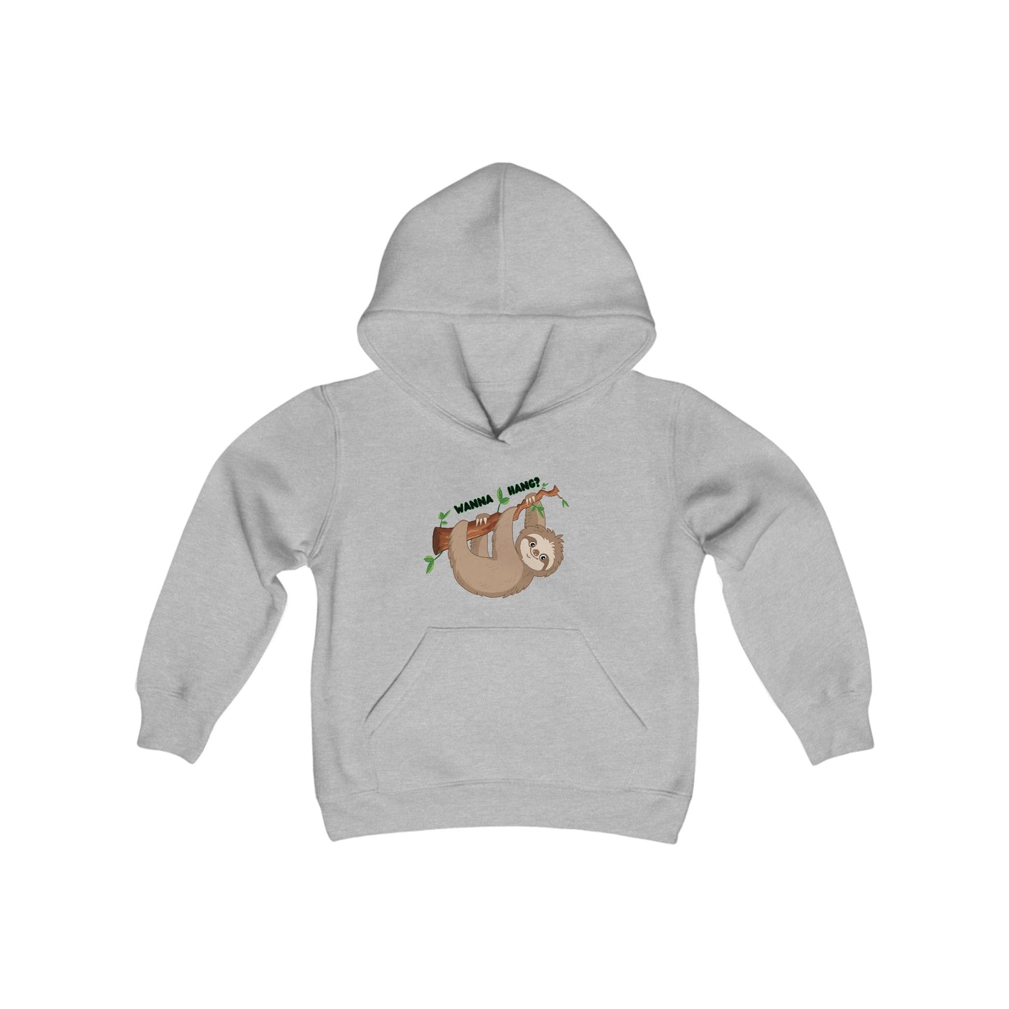 Youth Heavy Blend Hooded Sweatshirt: Sloth - Wanna hang?