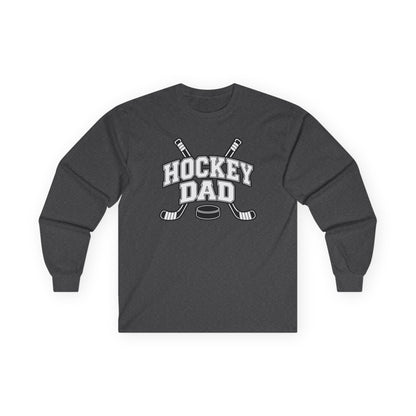 Hockey Dad Long Sleeve T-Shirt — Personalized Player Name & Number | Travel Hockey Gift