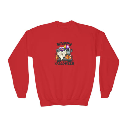 Youth Sweatshirt (Crewneck) - Halloween - Trunk or Treat Graphic (Happy Halloween)