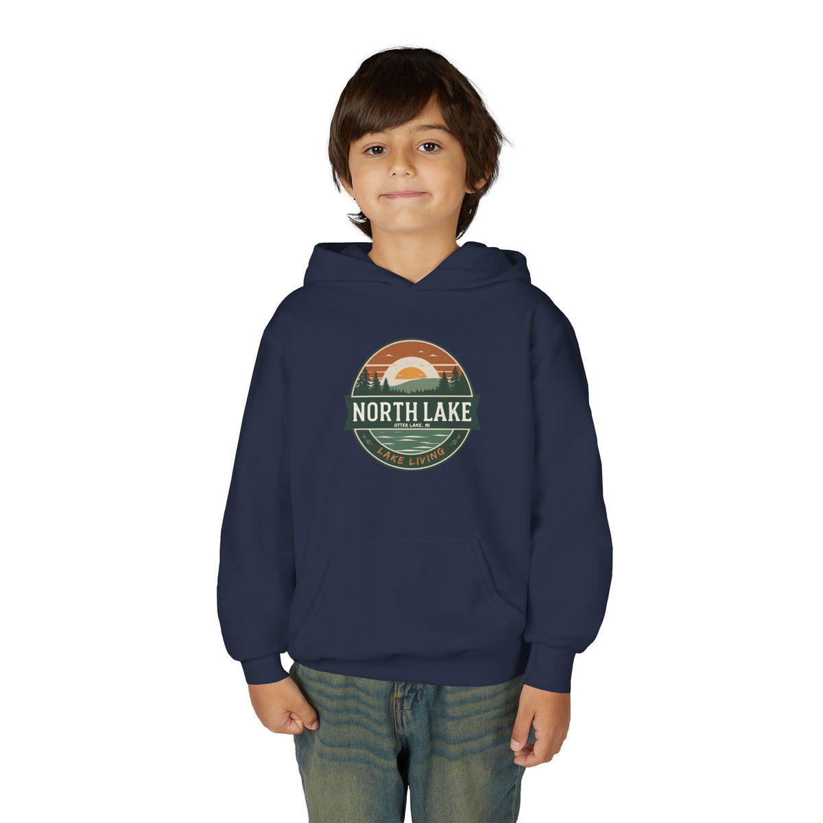 North Lake Youth Sweatshirt (Hoodie) — Vintage Sunset Graphic