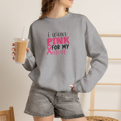 Unisex Heavy Blend Sweatshirt (Crewneck) - Breast Cancer - I wear pink for my Mom