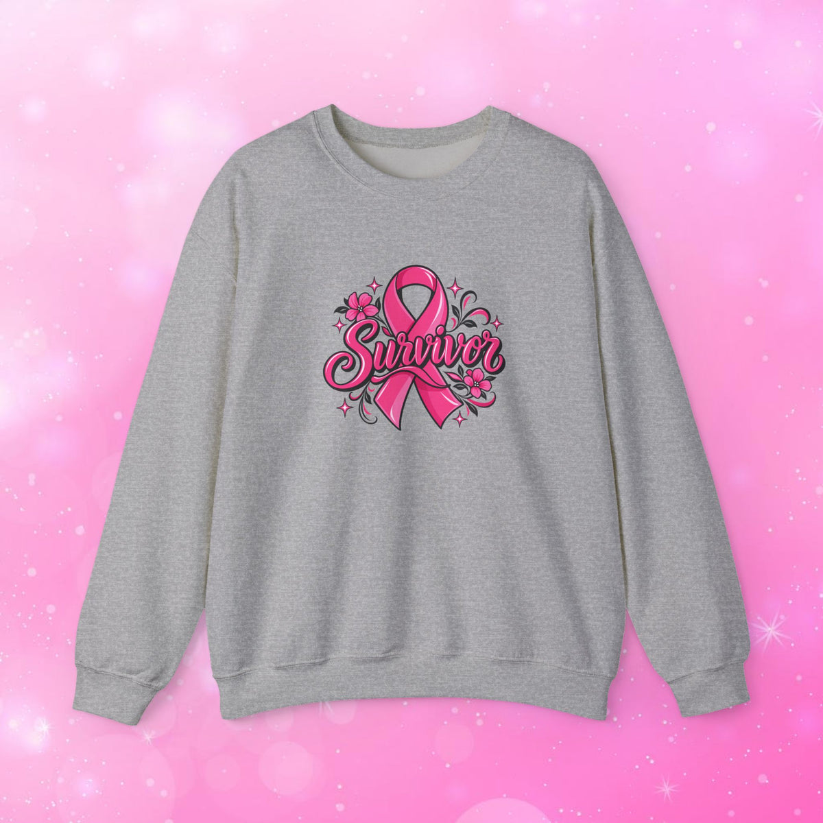 Unisex Heavy Blend Sweatshirt (Crewneck) - Breast Cancer - Survivor