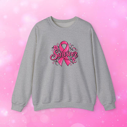 Unisex Heavy Blend Sweatshirt (Crewneck) - Breast Cancer - Survivor