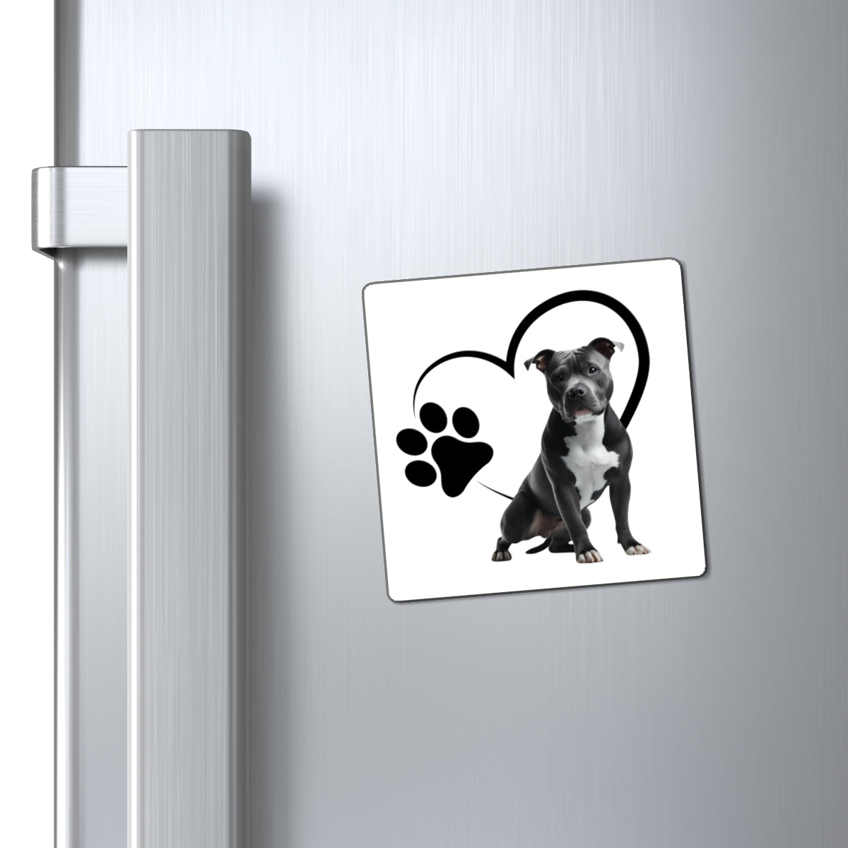 Magnet: Pitbull paw & heart