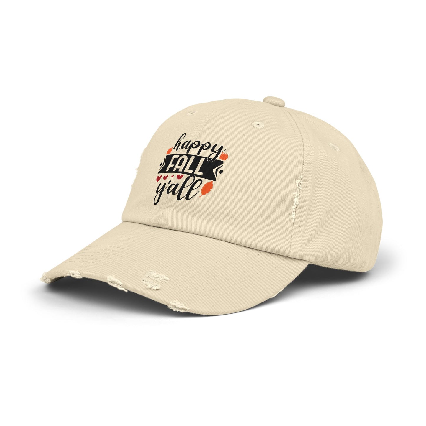 Unisex Distressed Cap: Happy Fall Ya'll