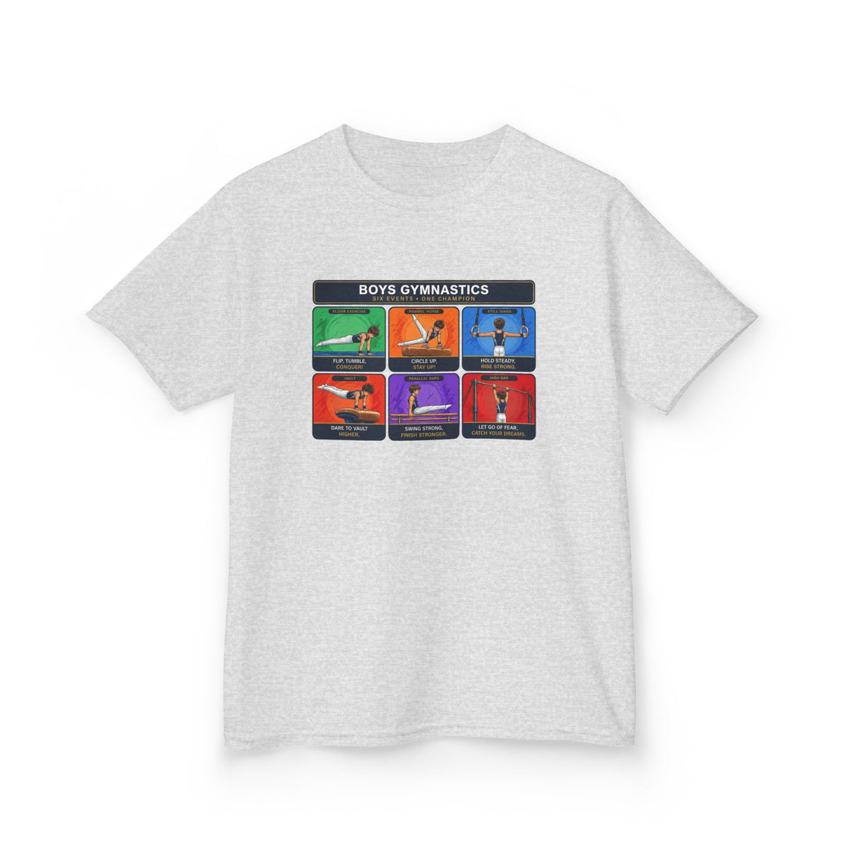Boys Gymnastics T-Shirt | Six Events One Champion Shirt | Male Gymnast Gift