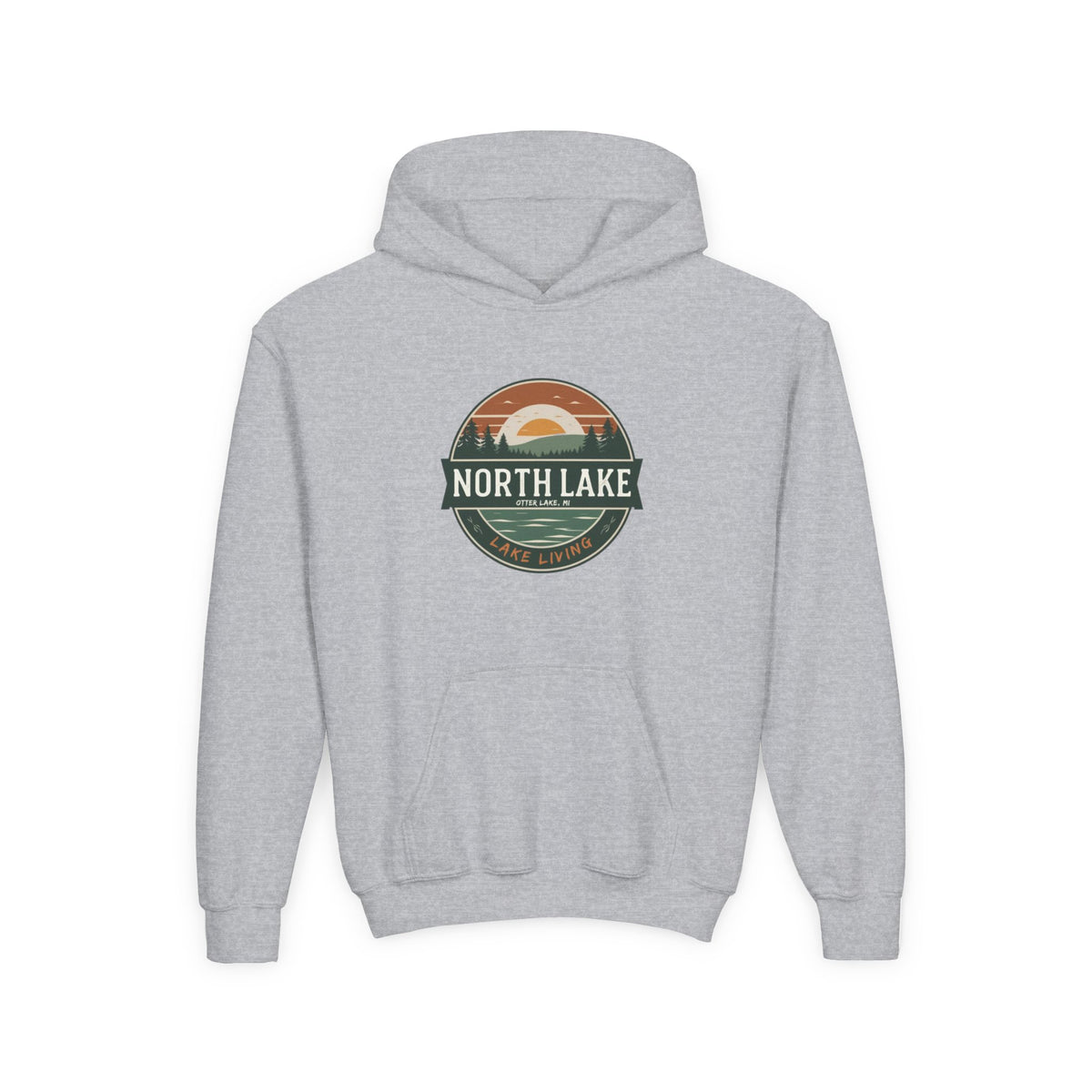 North Lake Youth Sweatshirt (Hoodie) — Vintage Sunset Graphic