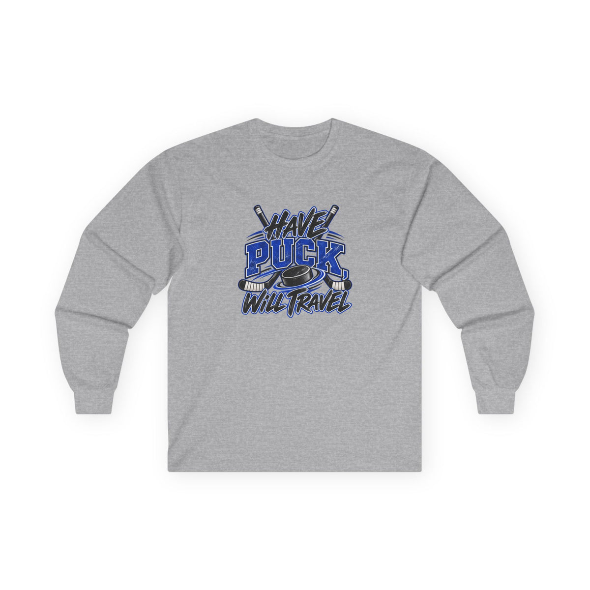 Hockey Long Sleeve T-Shirt — Have Puck, Will Travel | Funny Travel Hockey Gift