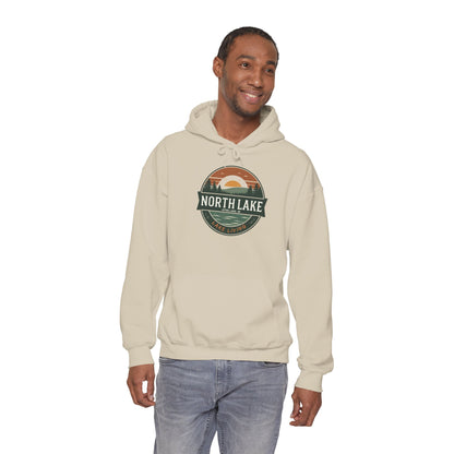 North Lake Sweatshirt (Hoodie) - Vintage Sunset Graphic