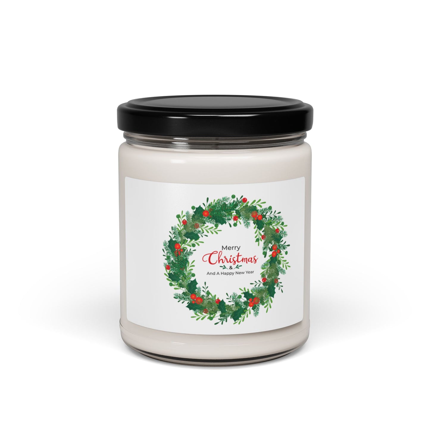 Scented Soy Candle, 9oz: Merry Christmas wreath
