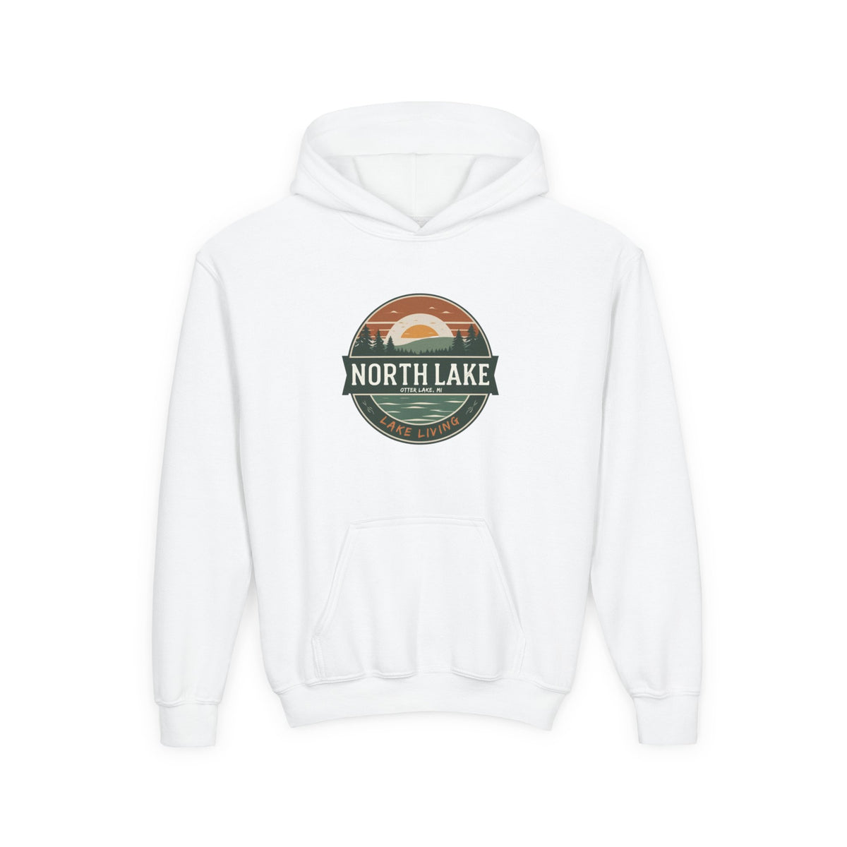 North Lake Youth Sweatshirt (Hoodie) — Vintage Sunset Graphic